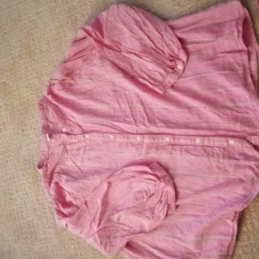 Old Navy cool cotton button down shirt XL pink